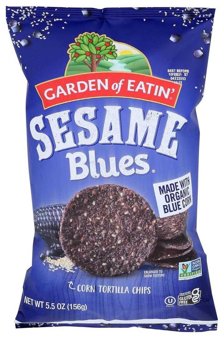 Garden of Eatin' Sesame Blues Tortilla Chips, (5.5 Ounce, Pack of 12) Best if Used By: 10/Dec/2025