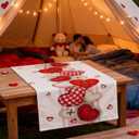 2 x Valentine's Day Table Runner with Heart-Shaped Buttons - 13x72 Inch Romantic Valentine Decorations for Dining Table, Home & Party, Indoor Valentine's Day Table Decoration