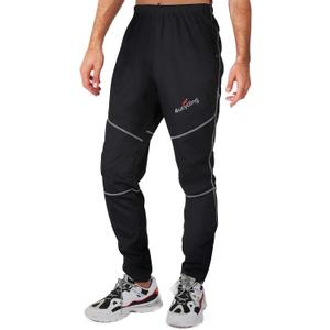 4ucycling Men's Mountain Bike Pants, Thermal Fleece Winter Cycling Windproof Running Pants for Cold Weather Riding Hiking, Small
