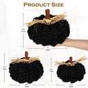 Briful Extra Large Black Yarn Fall Pumpkins, 3 Sizes Handmade Knitted Crocheted Pumpkins, Christmas Farmhouse Decor, Autumn Halloween Home Dcor, Dia.7in/6.3in/5.5in Artificial Pumpkins(3pcs)
