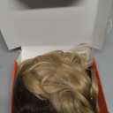 Hair Topper, 360 3D Hair Toppers for Women with Thinning Crown, 20 Inch Long Wavy Curly Hair Pieces Clip in Bangs (Highlights Champagne Blonde with Brown Root, 20 inch, French Bangs)