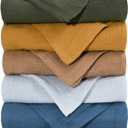 Muslin Receiving Blankets, Neutral Blanket Swaddling for Newborn Boys and Girls, 5 Pack Breathable and Skin-Friendly Swaddle Wrap for Infant Baby (Elegant Colors)