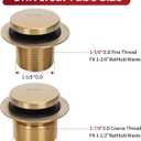 PRIMSOPH Tip-Toe Tub Drain Trim Kit with One Hole Overflow Faceplate Conversion Kit Assembly Universal Fine Coarse Thread Replacement Brushed Gold