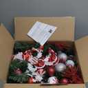 WBHome Pre-lit 9 Feet/106 Inch Christmas Garland Candy Shop Red & White Themed with 50 LED Lights Holiday Decorations, Battery Operated (Batteries NOT Included)