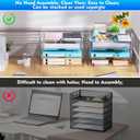 Paper Organizer Letter Tray, 4 Pack Acrylic Stackable Desk File Organizer,Versatile Clear Office Organizer for File Paper, Ipad, Letter, A4 Office File, Books, Notes, Etc