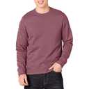 Men's Long-Sleeve Lightweight French Terry Crewneck Sweatshirt (Plum, M)