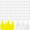 Jetec 50 Pcs White Paper Crowns Kids DIY Birthday Crowns for Classroom Birthday Party Hats Decorations Baby Shower Supplies (Traditional)