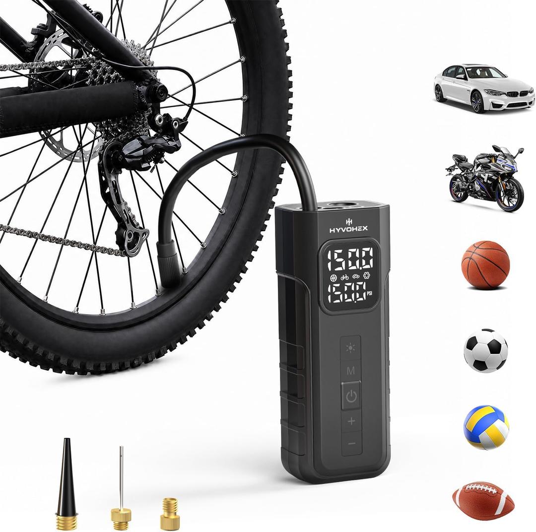 150 PS Portable Bike Pump for Tire Inflator Electric Air Compressor