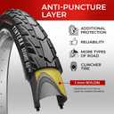 Fincci Tintera Gravel 700x45c Bike Tire - Pair Urban Lightweight Kevlar 700c Tires 47-622 with 1 mm Nylon Puncture Proof - Foldable 28 inch Bicycle Tyres for Electric, Road, Hybrid Bikes - 60 TPI