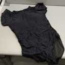 Wolddress Women Modest One Piece Bathing Suit Short Sleeve Tummy Control Swimsuit Zipper Surfing Athletic Rash Guard (Large, Black)