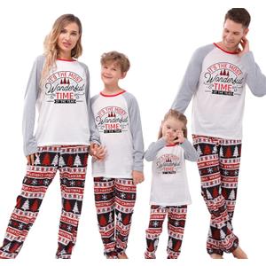 Family Christmas PJs Matching Sets, Cute Holiday Pajamas Printed Top and Pants, Xmas Jammies for Couples/Men/Women (White, XXL)