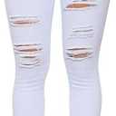 LONGBIDA Skinny Ripped Jeans for Women High Waisted Stretch Butt Lifting Jeans Slim Fit Distressed Denim Pants Jeggings Jeans Large