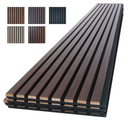 NeatiEase Wood Panels for Wall, 4-Piece 96" x 12.6" Soundproof Wood Slat Wall Panel for Interior Wall Decor Noise Cancelling, Wood Acoustic Wall Panels, Sound Absorbing Panel (Dark Walnut)