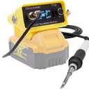 Cordless Soldering Iron Station for Dewalt 20V Max Battery, Temperature Adjustable, Auto Sleep & Low Voltage Protection, C/F Conversion, OLED Digital Display, Lead-Free Solder (Tool Only)