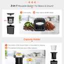 Horavie Single Serve Coffee Maker with Built-in Grinder, Fast Brew 6-16oz Single Cup for Whole Beans, Grounds, K Pod, Grind and Brew Coffee Maker with 47oz Water Tank, Descaling Alert, Black