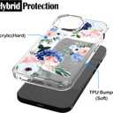 RANZ Case for iPhone 15, Anti-Scratch Shockproof Series Clear Hard PC + TPU Bumper Protective Cover Case for iPhone 15 (6.1") - Flower Bouquet