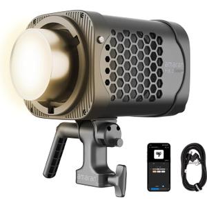 amaran Halo 600x LED Studio Light, 610W Bi-Color COB Compact Video Light
All-in-one Design APP Control,2,700K - 6,500K,32,500 lux @ 1m Bowens Mount Lighting for Home Studios,Livestream