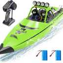 ARRIS Fast RC Jet Boat with Auto Flip & 2 Batteries, High-Speed RC Drift Boat, Weedless Shallow-Water Design, 2.4Ghz Waterproof Remote Control Boat for Adults, Hobby Grade Gifts