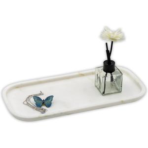 Marmor Marble Perfume Tray Bathroom Tray for Decorative,Candles,Jewelry Stone Vanity Tray,Kitchen Counter Decor and Home Decorative Tray(Calacatta Marble Gold) Jewelry Tray Unique Festival Gifts