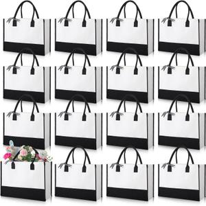Reginary Pack of 12 Canvas Tote Bags Initial Classic Present Personalized Canvas Beach Bag for Wedding, Birthday, Beach (Black and White) Reginary Pack of 12 Canvas Tote Bags Initial Classic Present Personalized Canvas Beach Bag for Wedding, Birthday, Beach (Black and White)