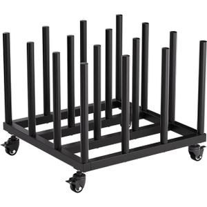 INNOVART Vinyl Cart Mobile Rack, 16 Rolls Capacity Heavy Duty Vinyl Roll Storage Cart, 2 Inch Round Core, Black Rolling Organizer Holder for Craft Room, Design Studios, Warehouse, Architects
