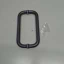 6"/8"/10" Matte Black Round Glass Shower Door Handle Replacement, Pull Push Bathroom Door Handles Double Sided, Stainless Steel Door Bar
