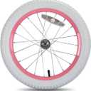JOYSTAR 12 14 16 18 20 Inch Kids Bike Front Wheels Replacement Bicycle Wheels with 12-20 Inch Solid Air Rubber Tire & Inner Tube Don't Fit Huffy Bike Black & White Pink