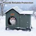 Weatherproof Heated Cat House for Outdoor in Winter, Elevated Outdoor Cat Shelter for Feral Cat, Insulated Cat Bed for Outside Stray Cat Kitty, 20x13x16 inches, Grey, Heated