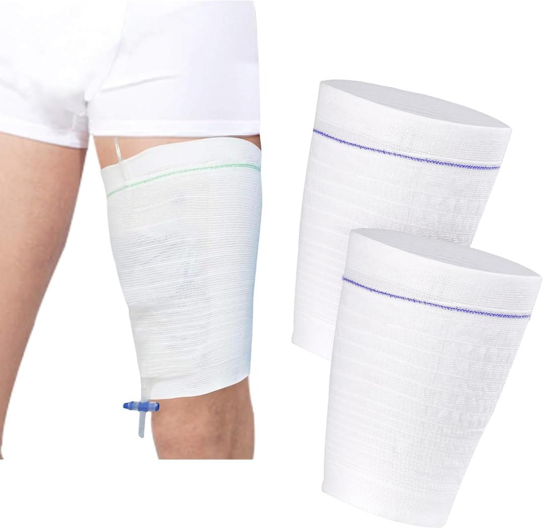 2 PCS Catheter Leg Bag Holder Stay in Place Urine Bags for Legs Catheter Bag Holder Catheter Supplies for Men or Women, Catheter Stabilization Device (Large)