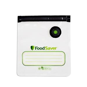 FoodSaver Reusable Quart Vacuum Zipper Bags, 2 Count, BPA-Free, Microwave Safe, Leakproof