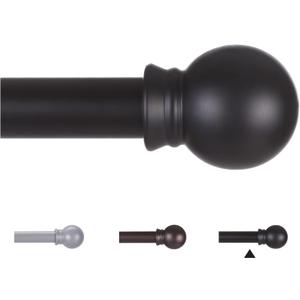 Thestoa Curtain Rods for Windows 48 to 84-92 inch, 5/8" Matte Black Curtain Rod, Stainless Steel Small Curtain Rods for Bedroom, Living Room,Kitchen,Farmhouse, Outdoor Curtain rod Black