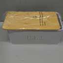 Culinary Couture White Bread Box for Kitchen Countertop with Bamboo Lid - Large BreadBox for Homemade Bread - Storage BreadBox with Cutting Board Lid (Brown)