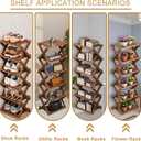 Comeon Bamboo Shoe Rack, Foldable Vertical Shoe Rack for Front Door Entrance Narrow Shoe Organizer Small Shoe Shelf for Entryway Shoe Storage Closet Multi-Tier (Brown Colors,6 Layers)