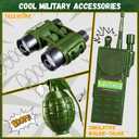 Army Costume for Boys, Halloween Costumes for Kids, Military Costumes with Accessories, Compass, Binocular, Intercom Etc, Army Suit Uniform Gifts Toy for Boys Girls 3-12 (Large)