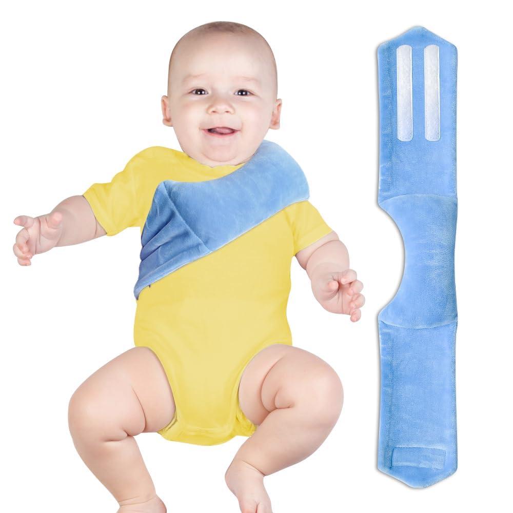 Torticollis Pillows for Infants - Neck Support Newborn Baby Carseat Head Positioner Toddler Plagiocephaly Cushion Traveling Sleep Correction Adjustable Soft Flannel (21.7" x 4.1" x 1.6“)