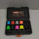 Lug Nut Socket Set, 8 Size 1/2-Inch Drive Wheel Impact Flip Hex Socket Set, Non-Marring & Thin Wall Lug Nut Socket Set, Lug Nut Removal Tool For Car, Cr-Mo Steel, W12206 (SAE&METRIC)