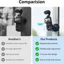 Tomat Pocket 3 Magnetic Mount Stand for DJI Osmo Pocket 3 Accessories Adapter Magnet Extension Suction Bracket Holder Vertical Surface, 180 Adjustable Handle with 1/4 Threaded