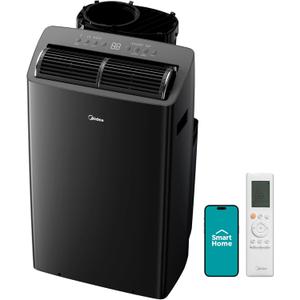 Midea Duo 12,000 BTU (10,000 BTU SACC) High Efficiency Inverter, Ultra Quiet Portable Air Conditioner, Cools up to 450 Sq. Ft., Compatible with Alexa/Google Assistant, Includes Remote (Black)