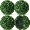Hotop 4 Pcs 9 Inch Artificial Plant Topiary Ball 4 Layers Garden Spheres Boxwood Balls Artificial Topiaries Spheres Decorative Plants for Backyard, Balcony, Garden, Indoor Outdoor Decor(Green)