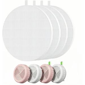 4 Pack Nail Dust Collector Replacement Filter, Compatible with MelodySusie HPro & SProR, Reusable Filters for Nail Dust Vacuum Machine, Round Shape