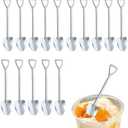 KINGSUPER 15 PCS Mini Shovel Spoons for Desserts 6 inch Stainless Steel Ice Cream Spoons Small spoons