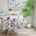 Spring Round Tablecloth 70 inches - Floral Spring Decorations for Home - Farmhouse Table Cloth Spring Decor for Home, Party