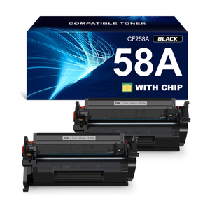 58A Toner Cartridge Black (with chip) Compatible Replacement for HP 58A CF258A 58X CF258X Work with HP Laser MFP M428fdw M428fdn M428dw Pro M404n M404dn M404dw M406dn M430f M404 M428 Printer, 2-Pack