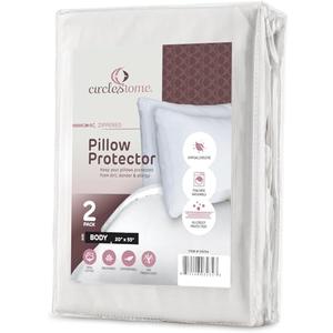CirclesHome Pillow Protectors 2 Pack Body (20 x 36) Zippered - 100% Cotton Breathable Pillowcases - Protects Pillows from Dirt, Dust and Debris (Body- Set of 2 - 20x36)