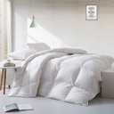 APSMILE Lightweight All-Season Down Feather Fibers Comforter Super King, Duvet Insert for Hot Sleepers/Warm Sleepers -High Fill-Power Hotel Collection Comforter,Light Warmth (120"x120",White)