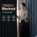Rinwoc 100% Blackout Curtains 108 inch Length 2 Panels for Living Room, Linen-Look Textured Room Darkening Thermal Insulated Soundproof Farmhouse Drapes for Bedroom (W52xL108, Blue)