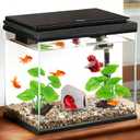 MyLifeUNIT Fish Tank Decor, Silk Aquarium Plants and Hideaway Rock Cave Decor for Betta Fish Tank Accessories, Goldfish, Turtle Tank Decorations