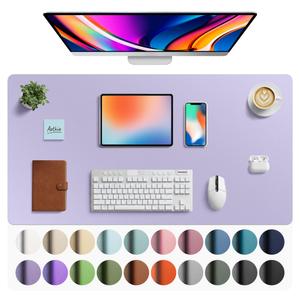Aothia Faux Leather Desk Mat - Large Mouse Pad, Non-Slip PU Leather Blotter, Waterproof Writing Surface for Office and Home (Lavender, 40" x 24")