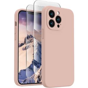 FireNova Designed for iPhone 13 Pro Max Case, Silicone [Camera Protection] Phone Case, Soft Anti-Scratch Microfiber Lining Inside, 6.7 inch, Pinksand