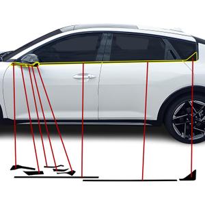 BOGAR TECH DESIGNS for Kia K4 GT Line 2025-2026 Side Window Chrome Delete  Precut Vinyl Trim Overlay, Gloss Black Blackout Appearance